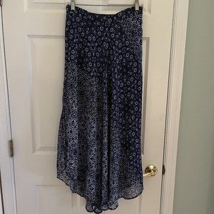 Roz & Ali – Hi-low Royal Blue and White Flouncy Hi-Lo Midi Skirt  Petite-Medium